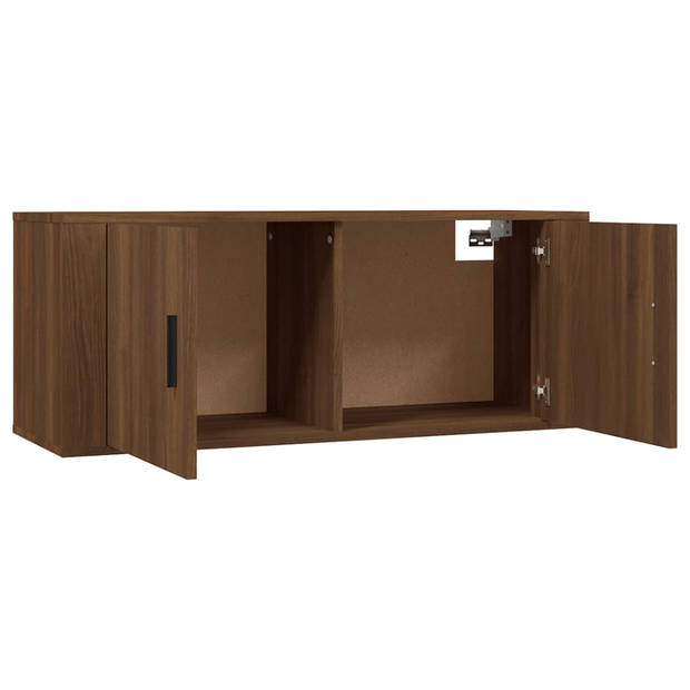 The Living Store TV-kast Classic - Wandmeubel - 100x34.5x40 cm - Bruineiken