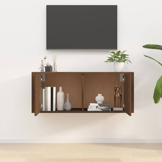 vidaXL Tv-wandmeubel 100x34,5x40 cm bruin eikenkleur