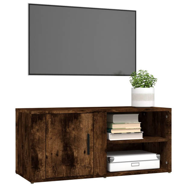 vidaXL Tv-meubels 2 st 80x31,5x36 cm bewerkt hout gerookt eikenkleurig