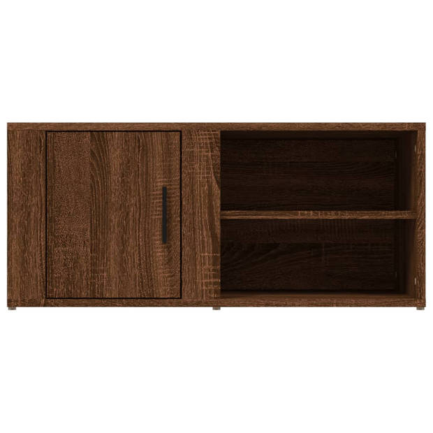 The Living Store Tv-meubel - Stevige televisiekasten - Bewerkt hout - Afmetingen- 80 x 31.5 x 36 cm - Kleur- Bruineiken