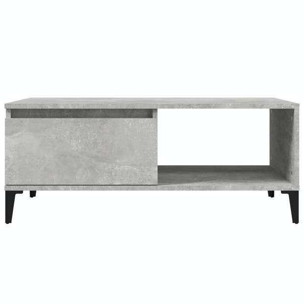 The Living Store Salontafel Industriële Betongrijs - 90 x 50 x 36.5 cm