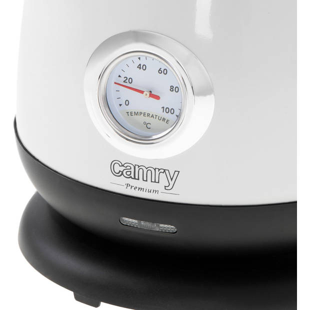 Camry CR 1344 - Elektrische waterkoker met thermometer - 1.7 liter - WIT