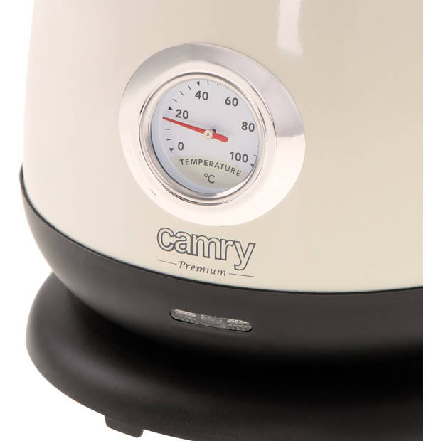 Camry CR 1344 - Elektrische waterkoker met thermometer - 1.7 liter - Creme