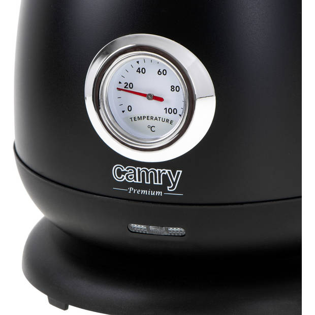 Camry CR 1344 - Elektrische waterkoker met thermometer - 1.7 liter - zwart