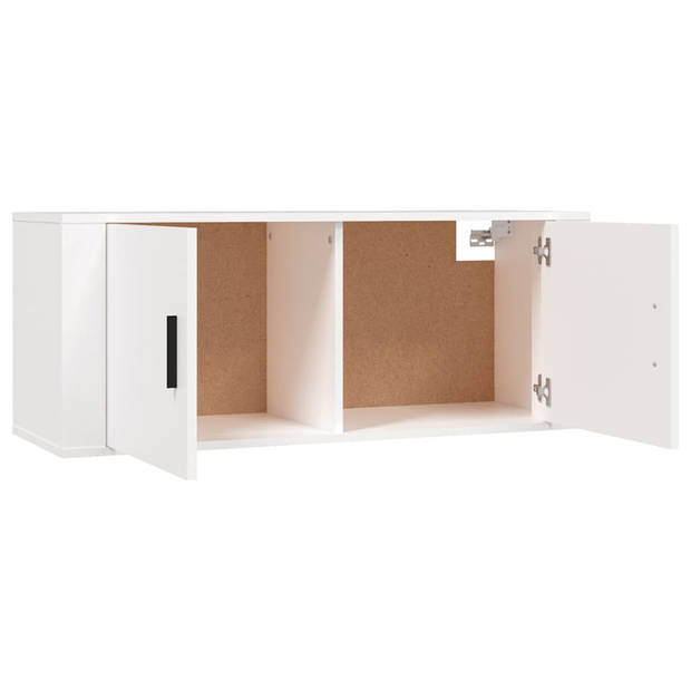 The Living Store Televisiewandmeubel - Klassiek - TV-kast - 100x34.5x40 cm - Wit