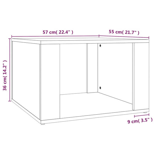 vidaXL Nachtkastje 57x55x36 cm bewerkt hout hoogglans wit