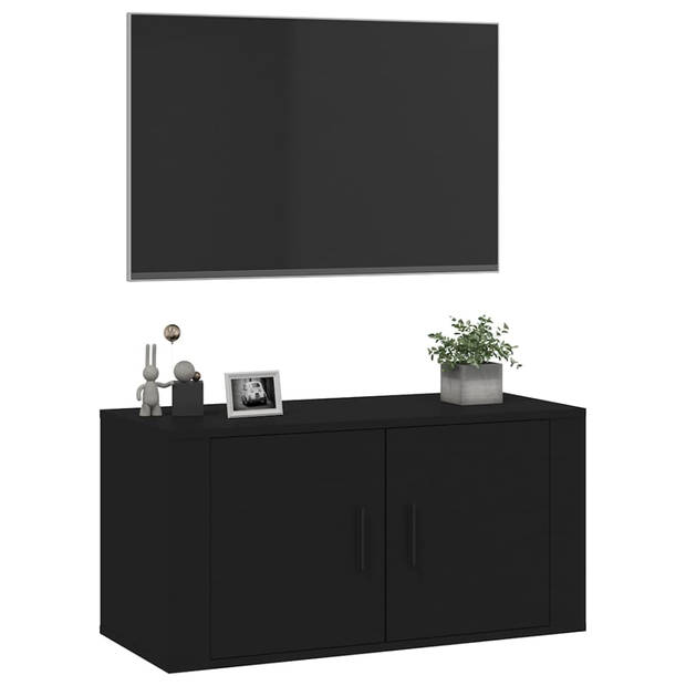 vidaXL Tv-wandmeubel 80x34,5x40 cm zwart