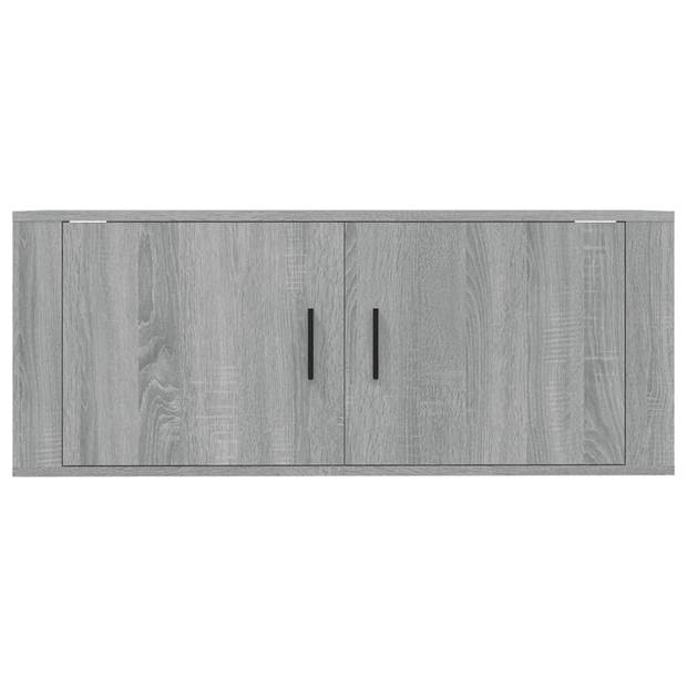 The Living Store Televisiewandmeubel - TV-kast - Wandgemonteerd - Grijs sonoma eiken - 100x34.5x40cm