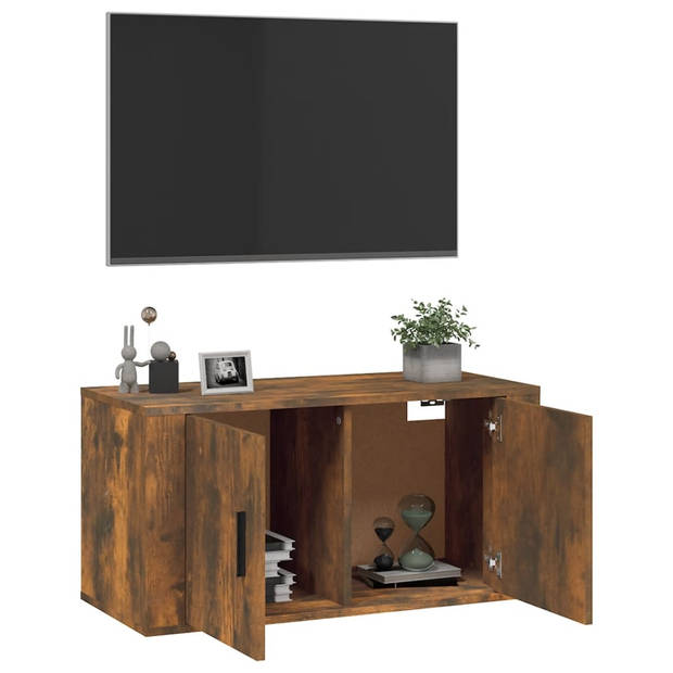 vidaXL Tv-wandmeubel 80x34,5x40 cm gerookt eikenkleurig