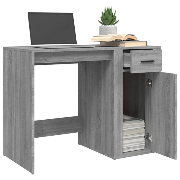 The Living Store bureau - 100 x 49 x 75 cm - grijs sonoma eiken