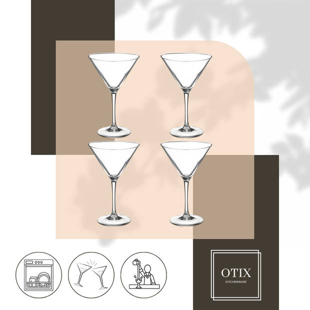 OTIX Martini Glazen - Transparant - 4 Stuks - 300 ml - Cocktail Set