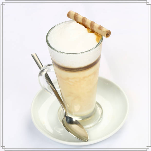 OTIX Latte Macchiato - Irish Coffee - Glazen - 280 ml - 4 Stuks - Theeglazen met Oor - Cappuchino Glazen