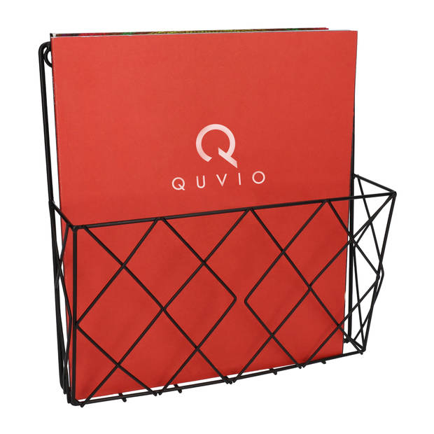 QUVIO Tijdschriften organizer wand - 25 x 26 cm - Metaal - Zwart