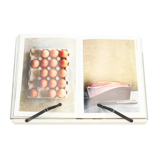 QUVIO Kookboekstandaard / Boekenstandaard / Tabletstandaard - 39 x 28 cm - Wit