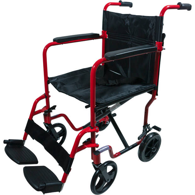 Aidapt transport rolstoel - aluminium - compact - rood