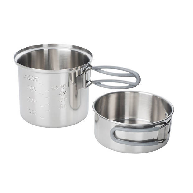 Esbit Kookpot - 1L - Dubbele Kookpot - Inklapbaar Handvat - RVS