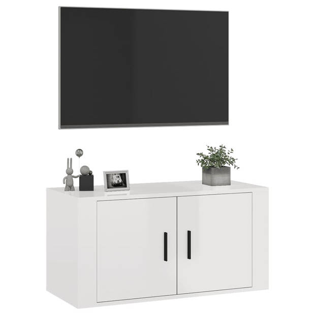 vidaXL Tv-wandmeubel 80x34,5x40 cm hoogglans wit