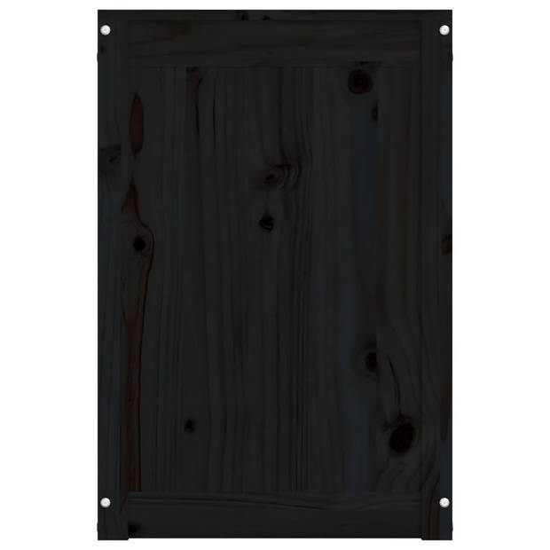 vidaXL Wasmand 88,5x44x66 cm massief grenenhout zwart