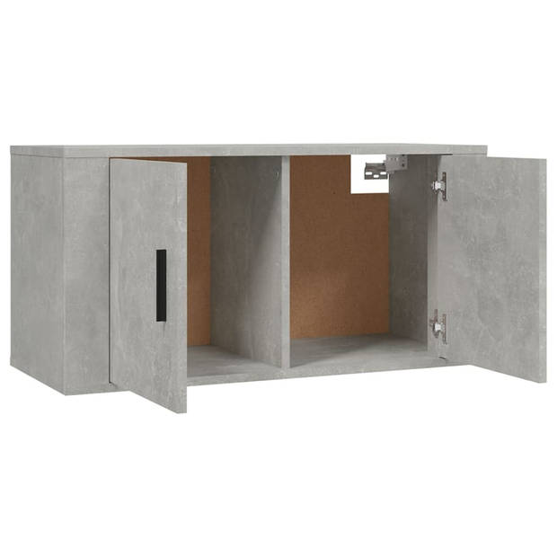 The Living Store TV-wandmeubel Betongrijs - 80x34.5x40 cm - Duurzaam bewerkt hout - 2 stuks