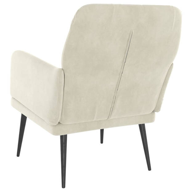 vidaXL Fauteuil 62x79x79 cm fluweel crèmekleurig