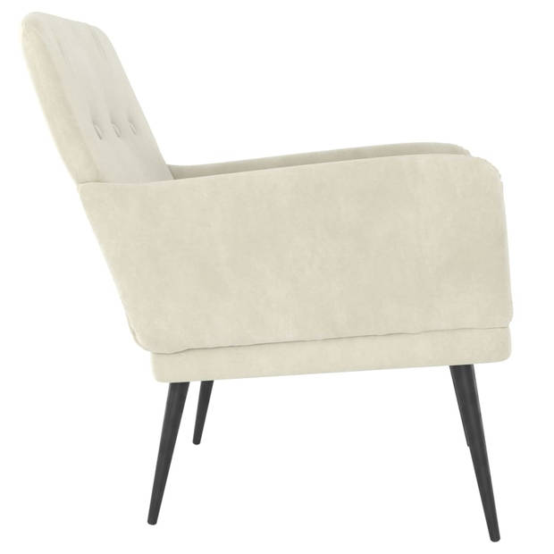 vidaXL Fauteuil 62x79x79 cm fluweel crèmekleurig