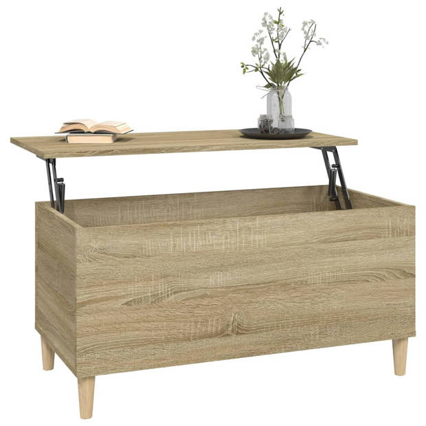 vidaXL Salontafel 90x44,5x45 cm bewerkt hout sonoma eikenkleurig