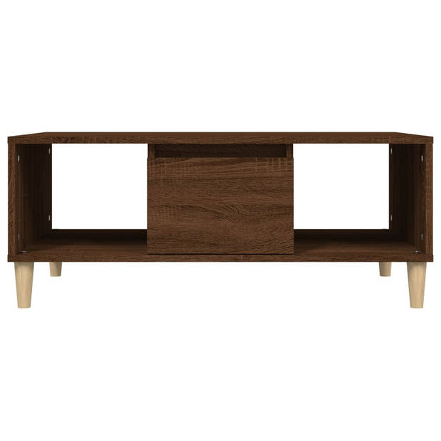 The Living Store Salontafel - Bruineiken - 90 x 50 x 36.5 cm - Duurzaam bewerkt hout - Veel opbergruimte