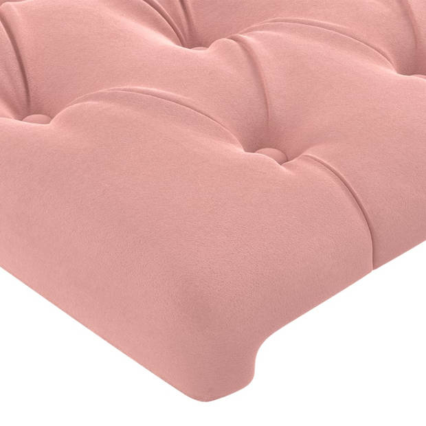 vidaXL Hoofdborden 2 st 72x7x78/88 cm fluweel roze