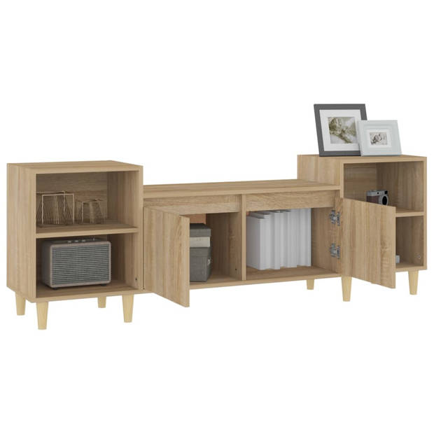 vidaXL Tv-meubel 160x35x55 cm bewerkt hout sonoma eikenkleurig