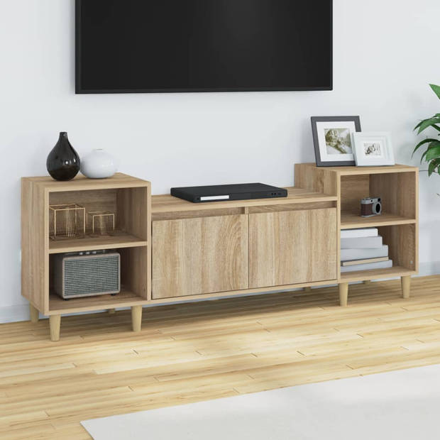 vidaXL Tv-meubel 160x35x55 cm bewerkt hout sonoma eikenkleurig