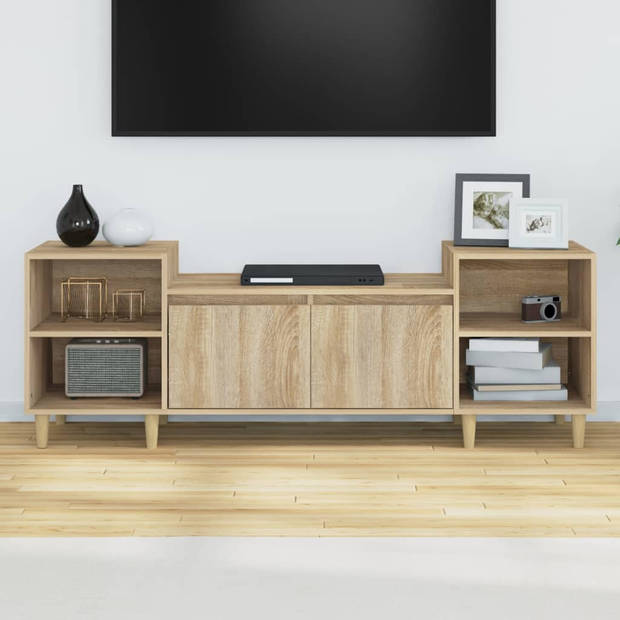 vidaXL Tv-meubel 160x35x55 cm bewerkt hout sonoma eikenkleurig