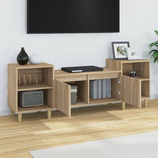 vidaXL Tv-meubel 160x35x55 cm bewerkt hout sonoma eikenkleurig