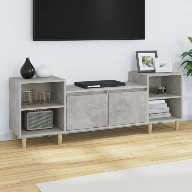 The Living Store TV-meubel Betongrijs 160x35x55 cm - Stevig en praktisch