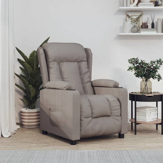 vidaXL Fauteuil verstelbaar elektrisch stof taupe