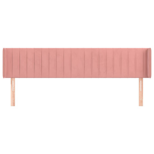 The Living Store Klassiek Hoofdbord - Fluweel - Stevige Poten - Verstelbare Hoogte - Comfortabele Ondersteuning - Roze