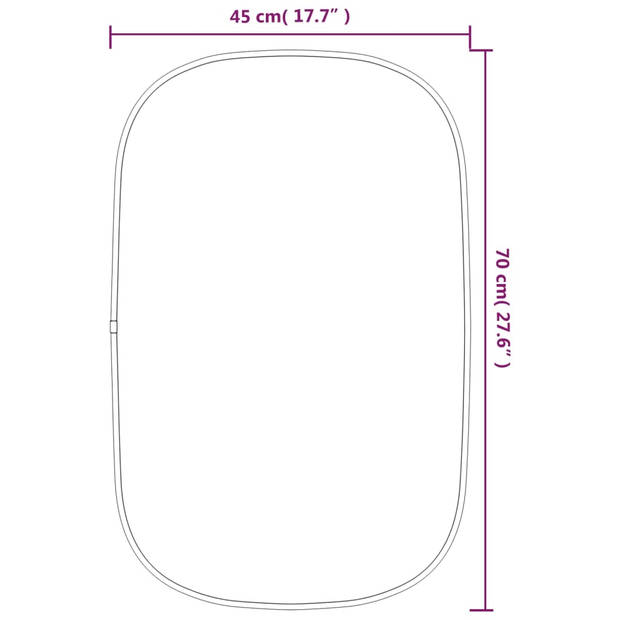 vidaXL Wandspiegel 70x45 cm goudkleurig