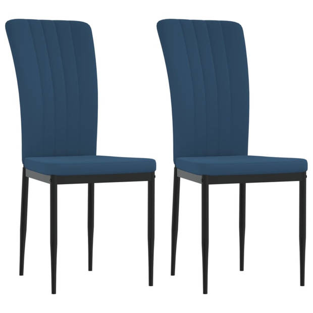 vidaXL Eetkamerstoelen 2 st fluweel blauw