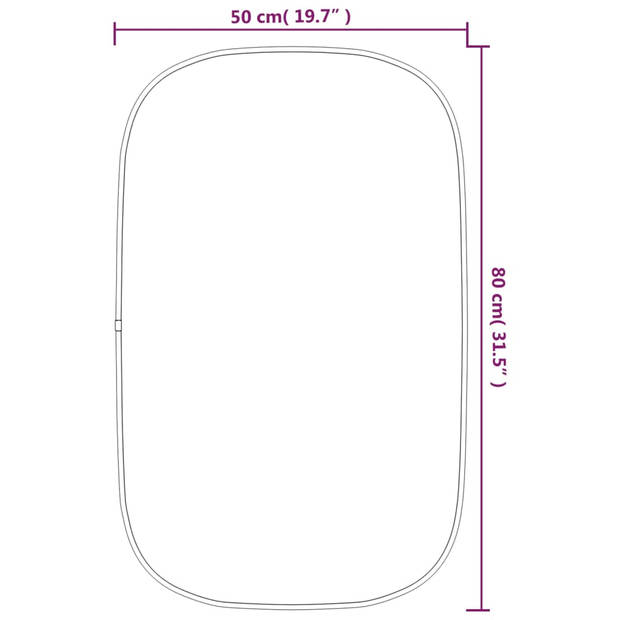 vidaXL Wandspiegel 80x50 cm zilverkleurig
