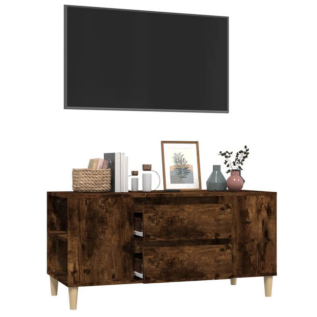 vidaXL Tv-meubel 102x44,5x50 cm bewerkt hout gerookt eikenkleurig