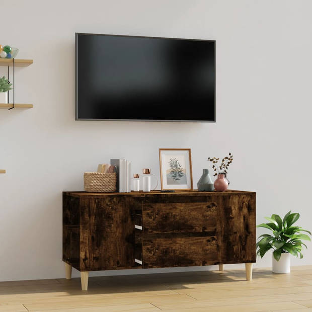 The Living Store Tv-meubel Scandinavische stijl - 102x44.5x50 cm - Gerookt eiken - Duurzaam hout