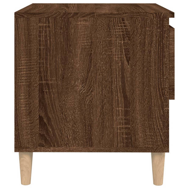 vidaXL Nachtkastjes 2 st 50x46x50 cm bewerkt hout bruin eikenkleur