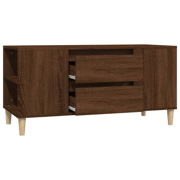 vidaXL Tv-meubel 102x44,5x50 cm bewerkt hout bruin eikenkleur