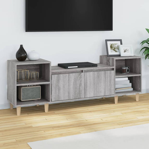 vidaXL Tv-meubel 160x35x55 cm bewerkt hout grijs sonoma eikenkleurig