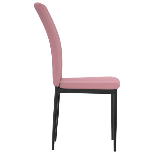 vidaXL Eetkamerstoelen 2 st fluweel roze