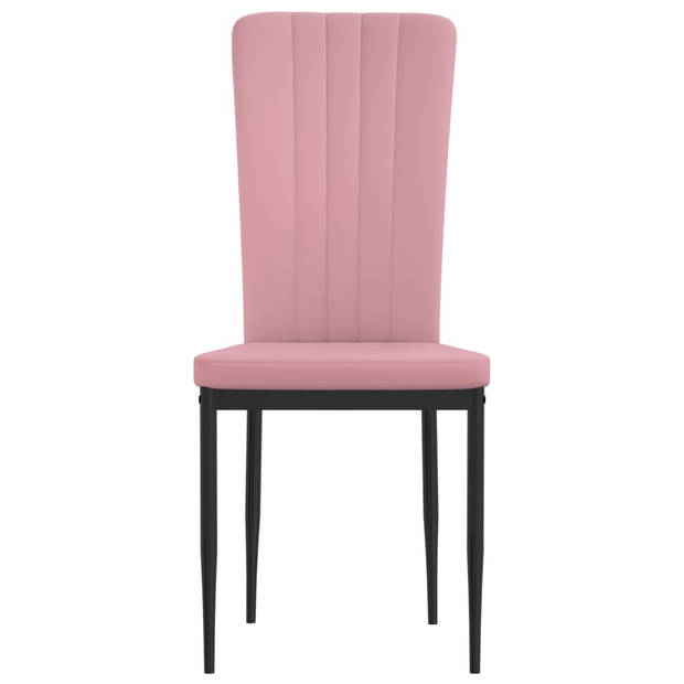 vidaXL Eetkamerstoelen 2 st fluweel roze