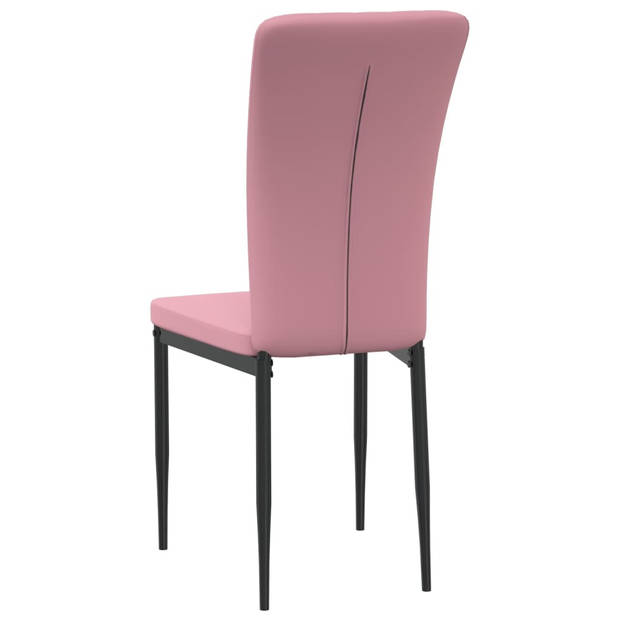 vidaXL Eetkamerstoelen 2 st fluweel roze