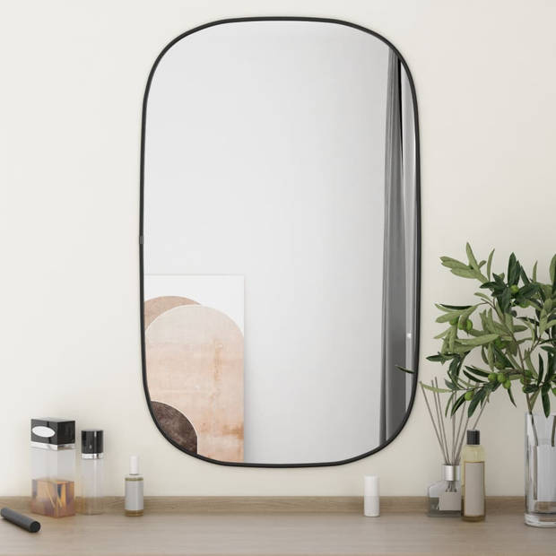 vidaXL Wandspiegel 80x50 cm zwart