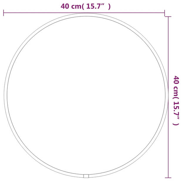 vidaXL Wandspiegel rond Ø40 cm zilverkleurig