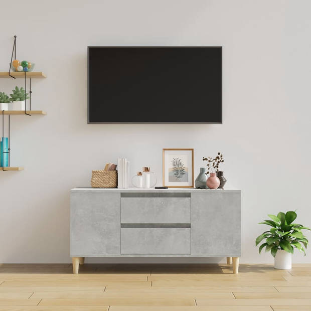 vidaXL Tv-meubel 102x44,5x50 cm bewerkt hout betongrijs