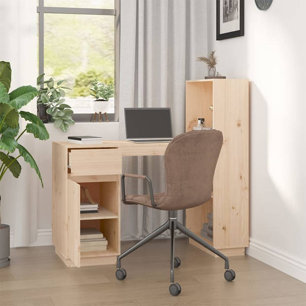 vidaXL Bureau 110x53x117 cm massief grenenhout